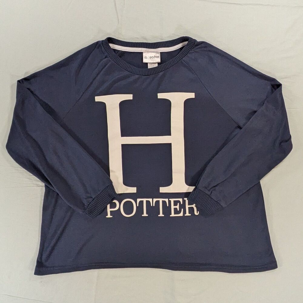Harry Potter SleepWear Women’s Long Sleeve Top Size Large Navy Blue